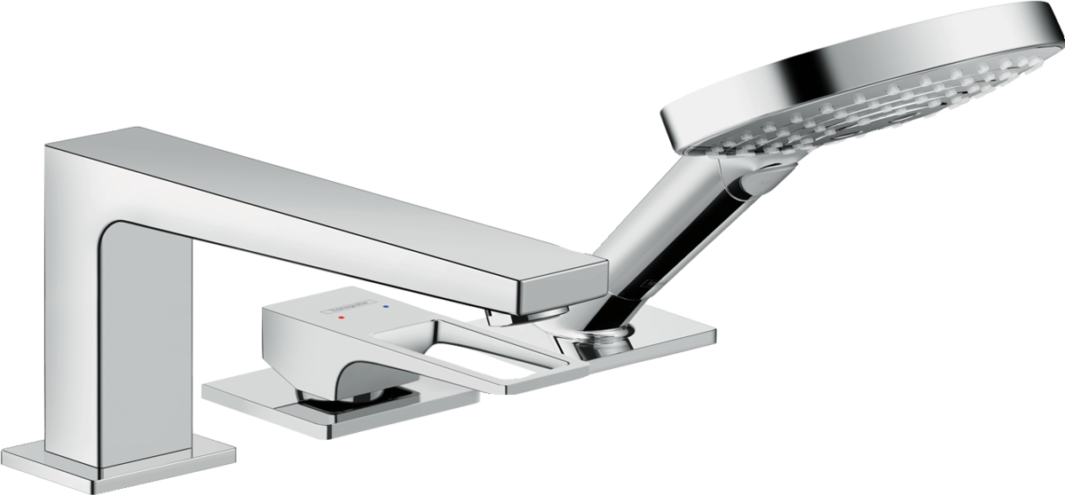 Metropol 3-Delikli küvet kenarı tek kollu banyo bataryası